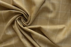ткань желтая костюмно-плательная шерсть в клетку Италия