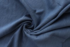 ткань джинсовка из хлопка и льна пыльно-василькового цвета Италия