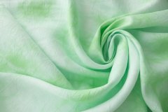 ткань белый лен с зеленым узором Италия