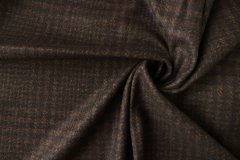 ткань коричневая пальтовая шерсть в клетку Италия