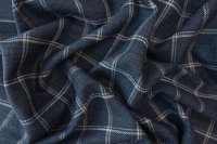 ткань костюмная шерсть со льном (синяя)
