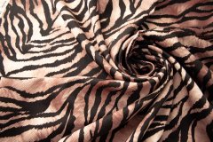 ткань коричнево-молочный шелк с шерстью принт зебра костюмно-плательная шелк иные коричневая Италия