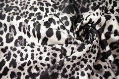 ткань серо-белый шелк с шерстью с принтом леопард костюмно-плательная шелк леопард серая Италия