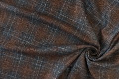 ткань шерсть коричневая в клетку костюмно-плательная шерсть однотонная коричневая Италия