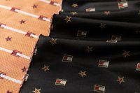 ткань черный дюшес со звездами и флагом
