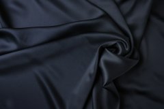 ткань шелковый атлас темно-синего цвета Италия