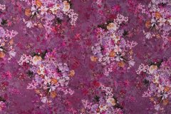ткань розово-фиолетовый трикотаж с цветами Италия