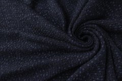ткань твид черно-синий с люрексом твид хлопок однотонная синяя Италия