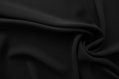 ткань шелковое кади черного цвета кади шелк однотонная черная Италия