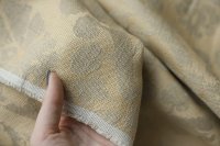 ткань желто-бежевый лен с узором (домашний текстиль)