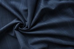 ткань сине-голубая костюмная шерсть в клетку Италия