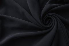 ткань шелковое кади иссиня-чёрного цвета (вареное) Италия