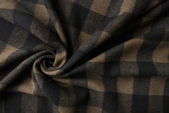 ткань пальтовая шерсть в черно-коричневую клетку Италия