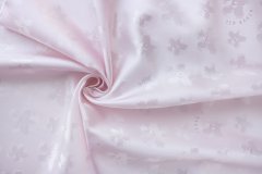 ткань подклад светло-розового цвета с жаккардовыми цветами Италия