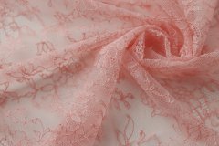 ткань нежно-розовое кружево Италия