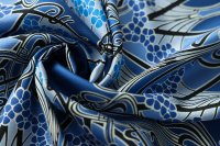  шелковый платок с узором в сине-голубых тонах