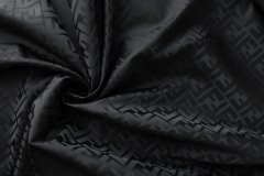 ткань черная плащевка с логотипами Италия