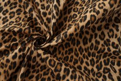 ткань поплин светло-коричневый с леопардом Италия