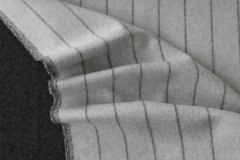 ткань двухслойный двусторонний пальтовый кашемир в полоску Италия