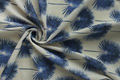 ткань поплин с сине-голубыми цветами поплин хлопок цветы белая Италия