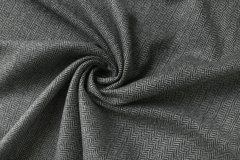 ткань твид из кашемира в серо-черную елочку Италия