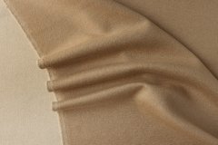 ткань двухслойная двусторонняя пальтовая шерсть песочный и светлый кэмел Италия