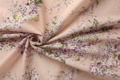 ткань пудровый батист с цветами вишни Италия