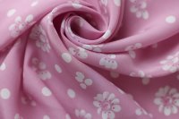 ткань розовый крепдешин с цветами