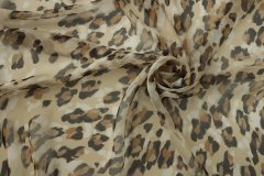 ткань шифон с принтом леопард Италия
