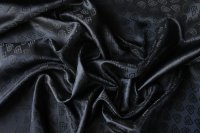 ткань подкладочная вискоза иссиня-черного цвета с жаккардовым узором