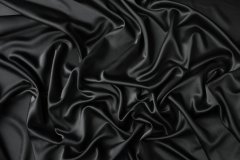 ткань атласное кади черного цвета Италия