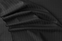 ткань темно-серая костюмная шерсть в полоску
