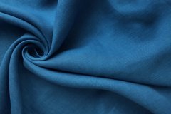 ткань плательный лен синего цвета Италия