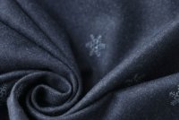 ткань темно-синяя шерсть со снежинками