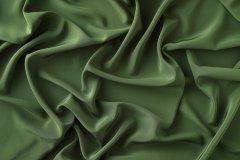 ткань крепдешин зелёный (травяной) натуральный шёлк Италия