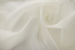 ткань органза из шёлка молочного цвета Италия