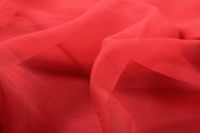 ткань красная органза органза шелк однотонная красная Италия
