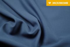 ткань синяя шерсть с эластаном костюмно-плательная шерсть однотонная синяя Италия