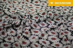 ткань крепдешин с ромашками крепдешин шелк цветы черная Италия