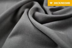 ткань серое двуслойное сукно с кашемиром пальтовые шерсть однотонная серая Италия