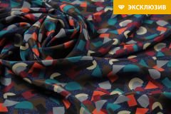 ткань разноцветный крепдешин с геометрическим узором крепдешин шелк иные разноцветная Италия