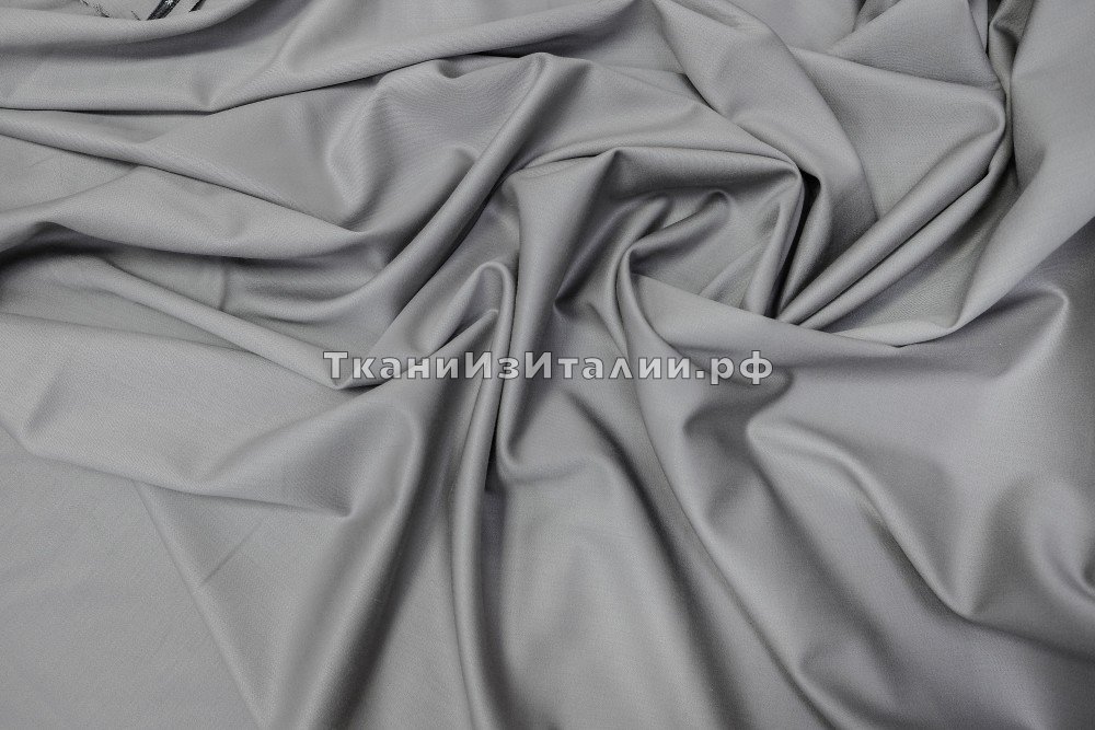 ткань шерсть с эластаном теплого серого цвета, костюмно-плательная шерсть однотонная серая Италия