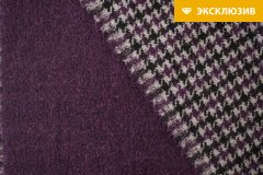 ткань двухслойный двусторонний кашемир пальтовые кашемир в клетку фиолетовая Италия