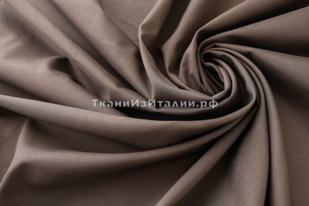 ткань хлопок шоколадного цвета, костюмно-плательная хлопок однотонная коричневая Италия