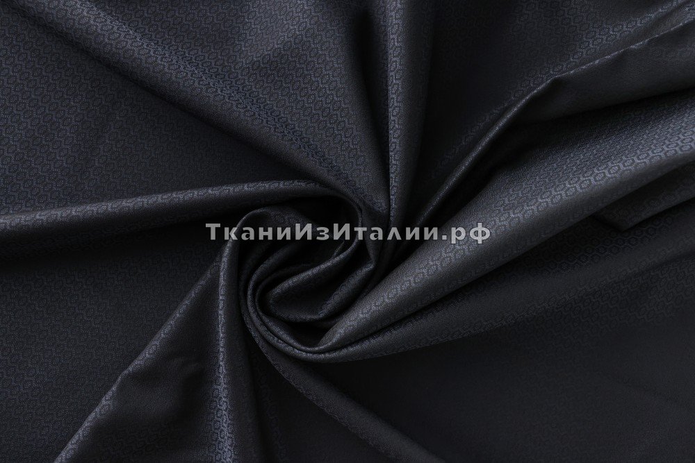 ткань иссиня-черный жаккард в узор мелкие соты, костюмно-плательная шерсть иные синяя Италия